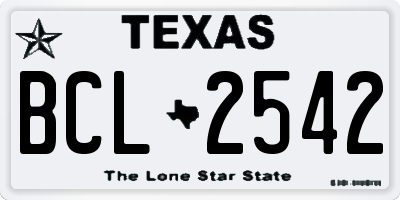 TX license plate BCL2542