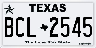 TX license plate BCL2545