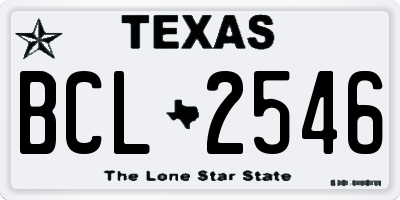 TX license plate BCL2546