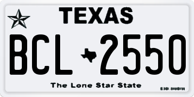 TX license plate BCL2550