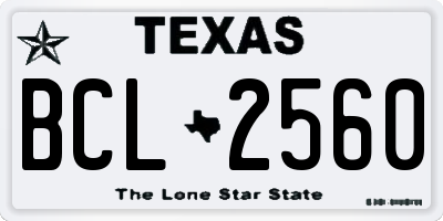 TX license plate BCL2560