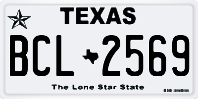 TX license plate BCL2569
