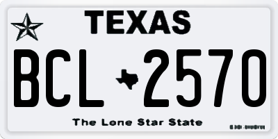 TX license plate BCL2570