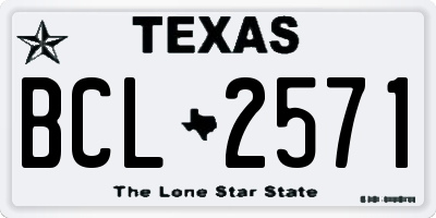 TX license plate BCL2571