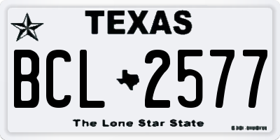 TX license plate BCL2577