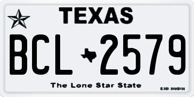 TX license plate BCL2579