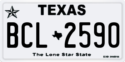 TX license plate BCL2590