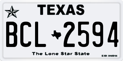 TX license plate BCL2594