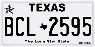 TX license plate BCL2595