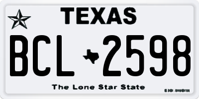 TX license plate BCL2598