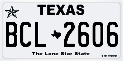 TX license plate BCL2606