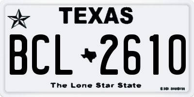 TX license plate BCL2610