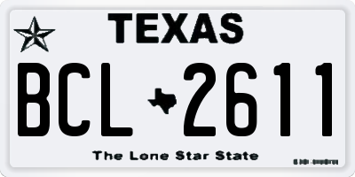 TX license plate BCL2611