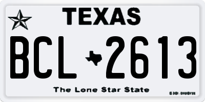 TX license plate BCL2613
