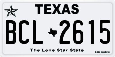 TX license plate BCL2615