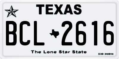 TX license plate BCL2616