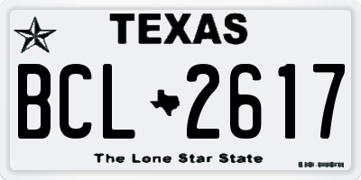 TX license plate BCL2617