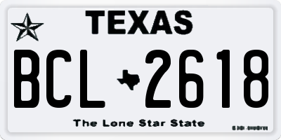 TX license plate BCL2618