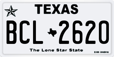 TX license plate BCL2620