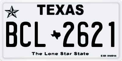 TX license plate BCL2621