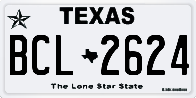 TX license plate BCL2624