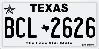 TX license plate BCL2626