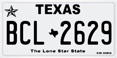 TX license plate BCL2629