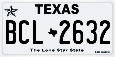 TX license plate BCL2632