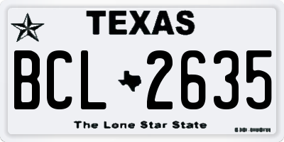 TX license plate BCL2635