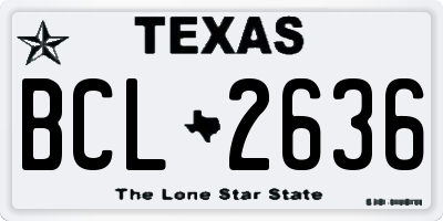 TX license plate BCL2636