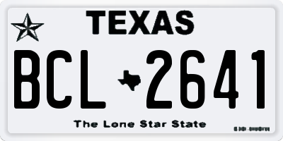 TX license plate BCL2641