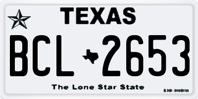 TX license plate BCL2653