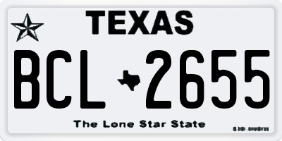 TX license plate BCL2655