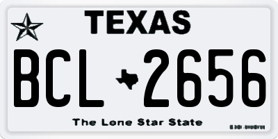 TX license plate BCL2656
