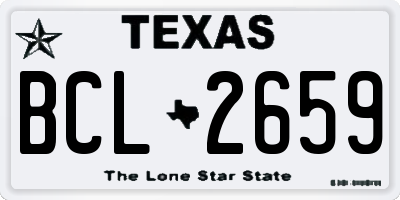 TX license plate BCL2659