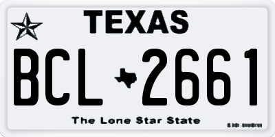 TX license plate BCL2661