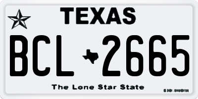 TX license plate BCL2665