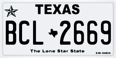TX license plate BCL2669