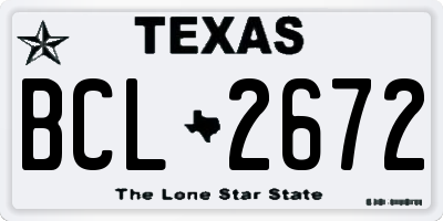 TX license plate BCL2672