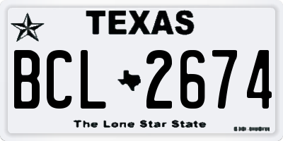 TX license plate BCL2674