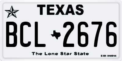 TX license plate BCL2676