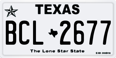 TX license plate BCL2677