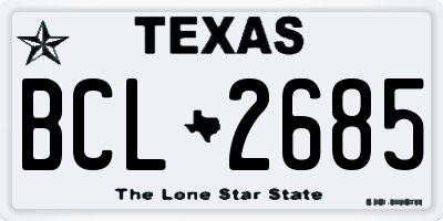TX license plate BCL2685