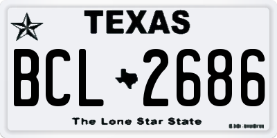 TX license plate BCL2686