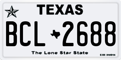 TX license plate BCL2688