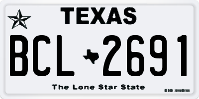 TX license plate BCL2691