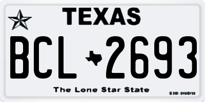 TX license plate BCL2693