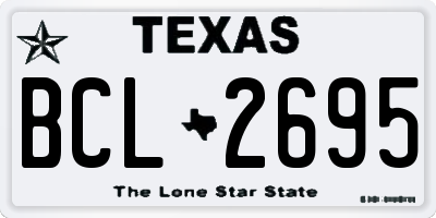 TX license plate BCL2695