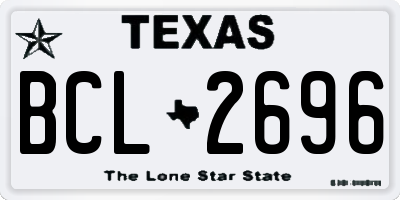 TX license plate BCL2696