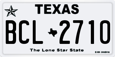TX license plate BCL2710